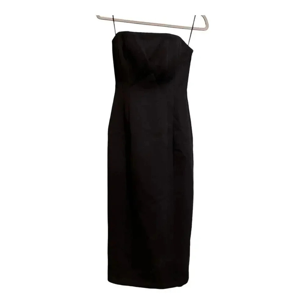 NWT A.L.C Elizabeth Strapless Midi Dress In Black‎ | Size 0
